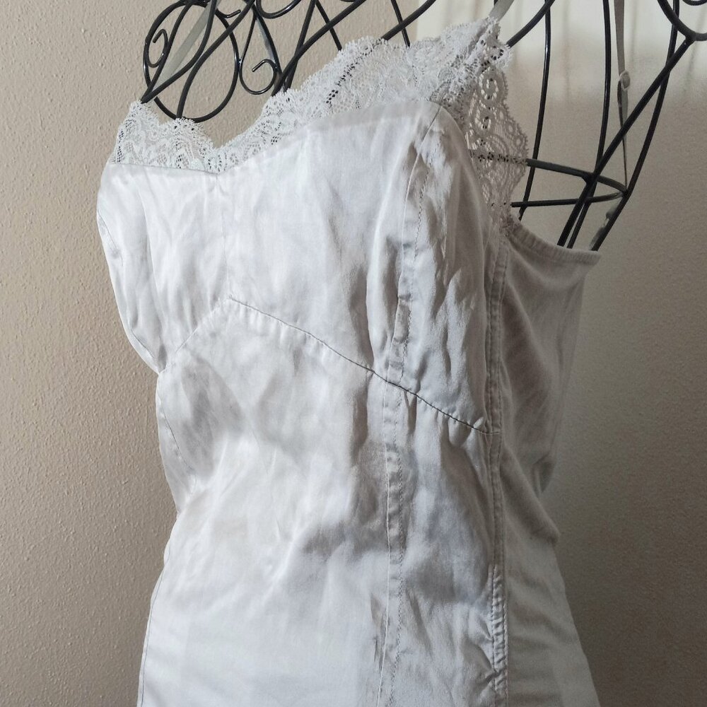 Vintage Y2K Silver Silk Cami Top